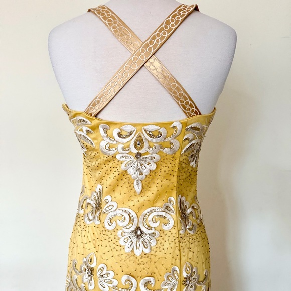 Sue Wong  Gown NWT Yellow Embellished Evening Dress size 6 - Picture 5 of 11